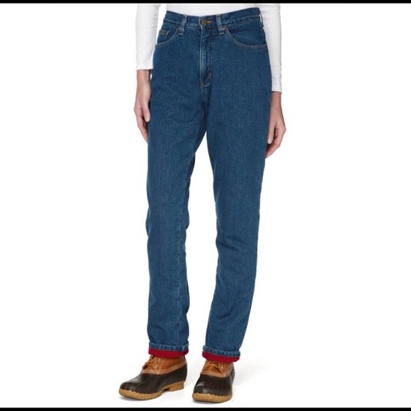 L.L. Bean High Waisted Fleece Lined Jeans 8 - Picture 3 of 9